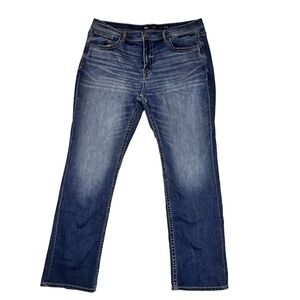 BKE Tyler Mens Straight Leg Jeans 38x34 Medium Wash Stretch Denim Blue